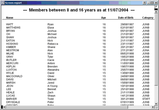 members agebithdate report